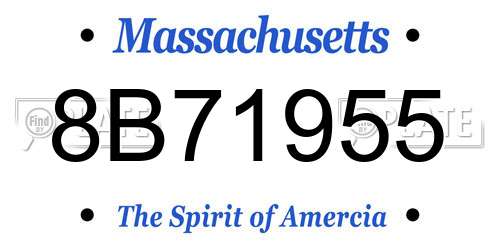 8B71955 Massachusetts License Plate
