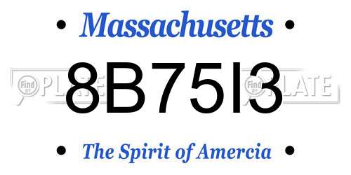 8B75I3 Massachusetts License Plate