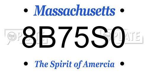 8B75S0 Massachusetts License Plate