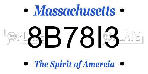 8B78I3 Massachusetts License Plate