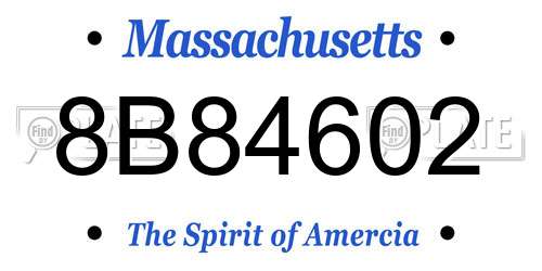 8B84602 Massachusetts License Plate