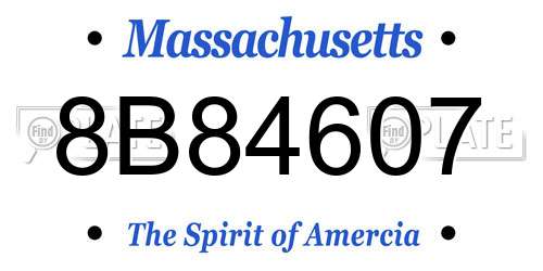 8B84607 Massachusetts License Plate