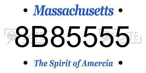 8B85555 Massachusetts License Plate