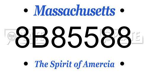 8B85588 Massachusetts License Plate