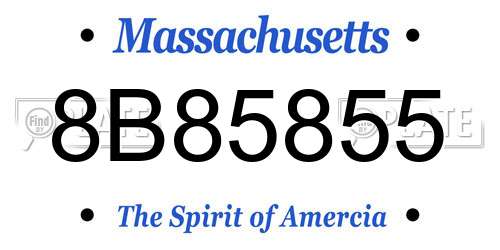 8B85855 Massachusetts License Plate