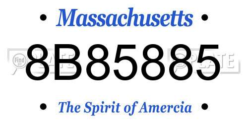 8B85885 Massachusetts License Plate