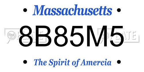 8B85M5 Massachusetts License Plate