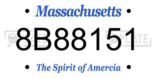 8B88151 Massachusetts License Plate