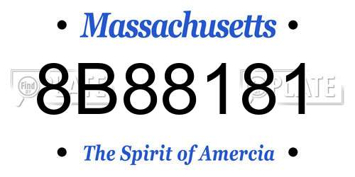 8B88181 Massachusetts License Plate