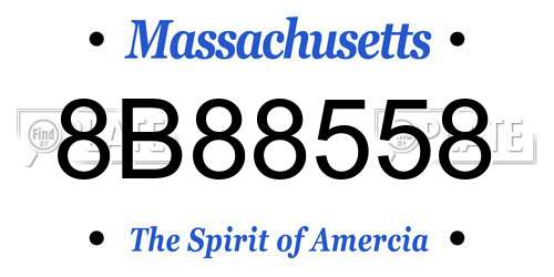 8B88558 Massachusetts License Plate