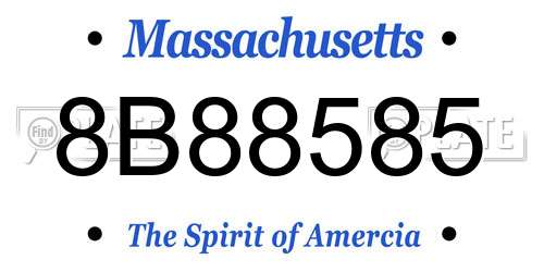 8B88585 Massachusetts License Plate