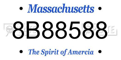 8B88588 Massachusetts License Plate