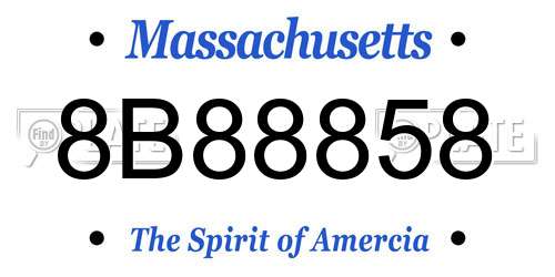 8B88858 Massachusetts License Plate
