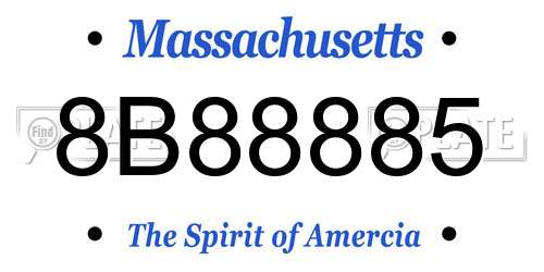 8B88885 Massachusetts License Plate