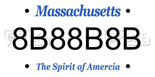 8B88B8B Massachusetts License Plate