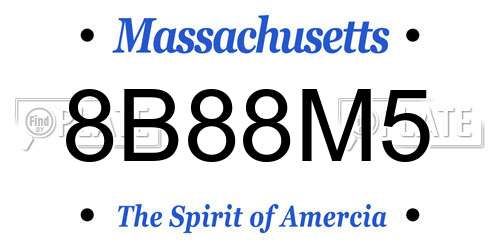 8B88M5 Massachusetts License Plate