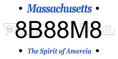 8B88M8 Massachusetts License Plate
