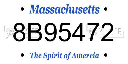 8B95472 Massachusetts License Plate