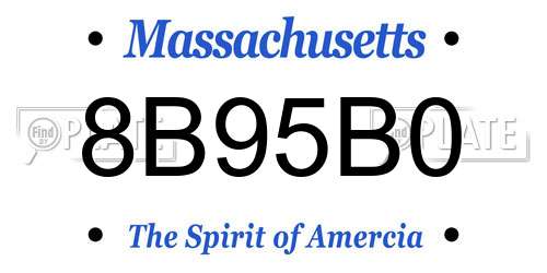8B95B0 Massachusetts License Plate