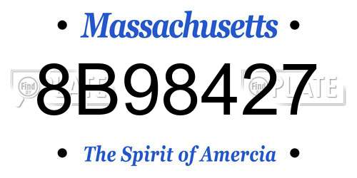 8B98427 Massachusetts License Plate
