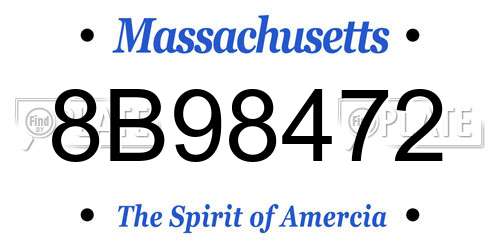 8B98472 Massachusetts License Plate