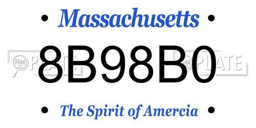 8B98B0 Massachusetts License Plate