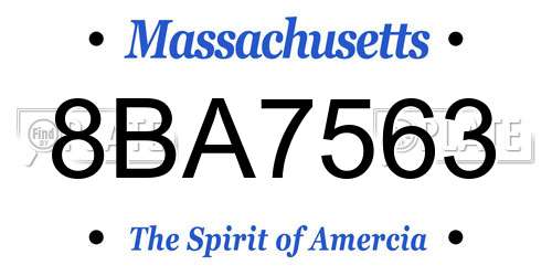 8BA7563 Massachusetts License Plate