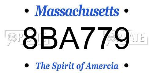 8BA779 Massachusetts License Plate