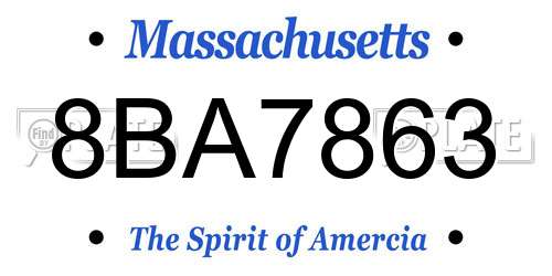 8BA7863 Massachusetts License Plate