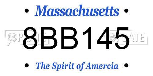 8BB145 Massachusetts License Plate