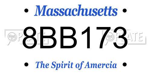8BB173 Massachusetts License Plate