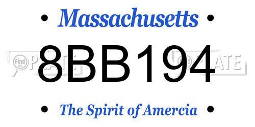 8BB194 Massachusetts License Plate