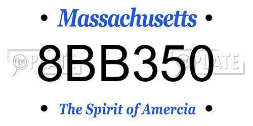 8BB350 Massachusetts License Plate
