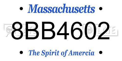 8BB4602 Massachusetts License Plate