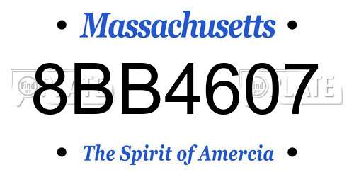 8BB4607 Massachusetts License Plate