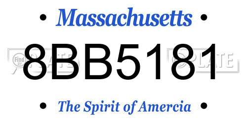 8BB5181 Massachusetts License Plate