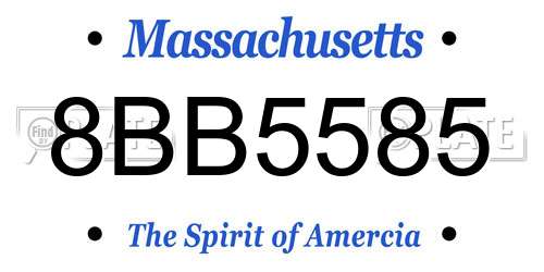 8BB5585 Massachusetts License Plate