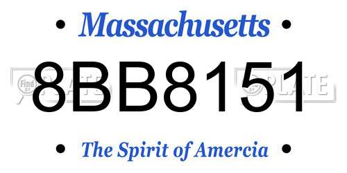8BB8151 Massachusetts License Plate