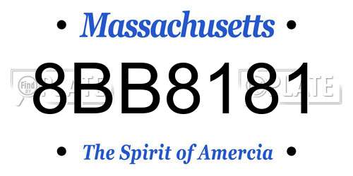 8BB8181 Massachusetts License Plate