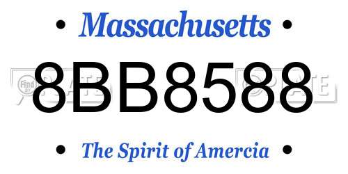 8BB8588 Massachusetts License Plate
