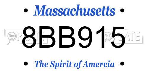 8BB915 Massachusetts License Plate