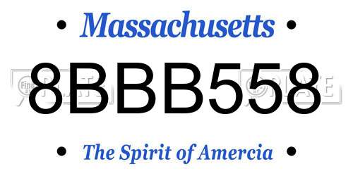 8BBB558 Massachusetts License Plate