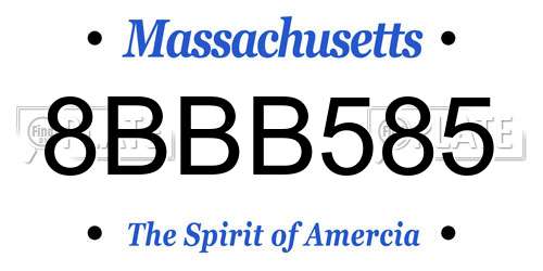 8BBB585 Massachusetts License Plate