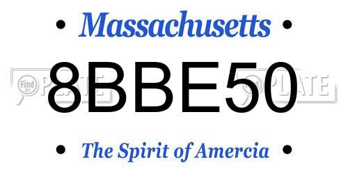 8BBE50 Massachusetts License Plate