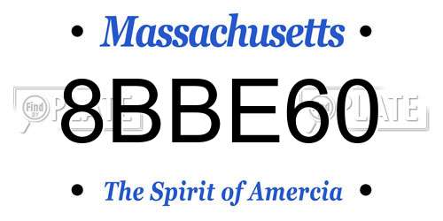8BBE60 Massachusetts License Plate