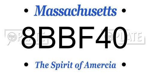 8BBF40 Massachusetts License Plate