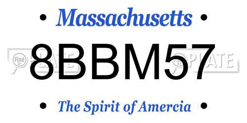 8BBM57 Massachusetts License Plate