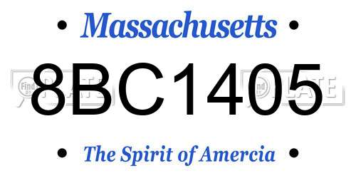 8BC1405 Massachusetts License Plate