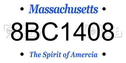 8BC1408 Massachusetts License Plate
