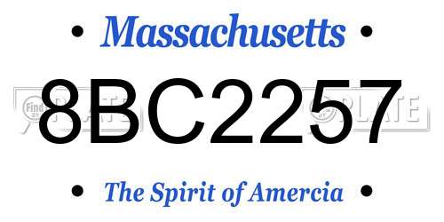 8BC2257 Massachusetts License Plate